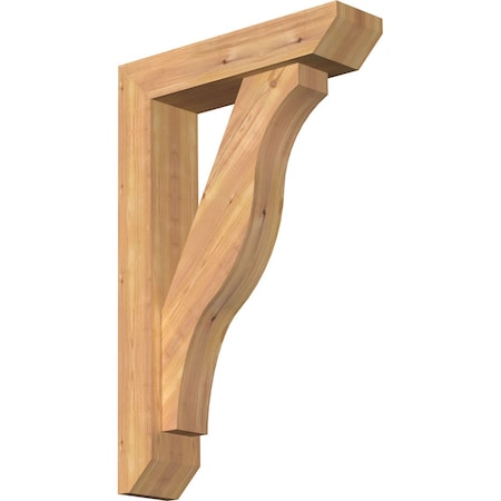 Ekena Millwork Funston Slat Smooth Bracket w/ Offset Brace, Western Red Cedar, 5 1/2"W x 22"D x 34"H BKT0604X22X34FST06SWR